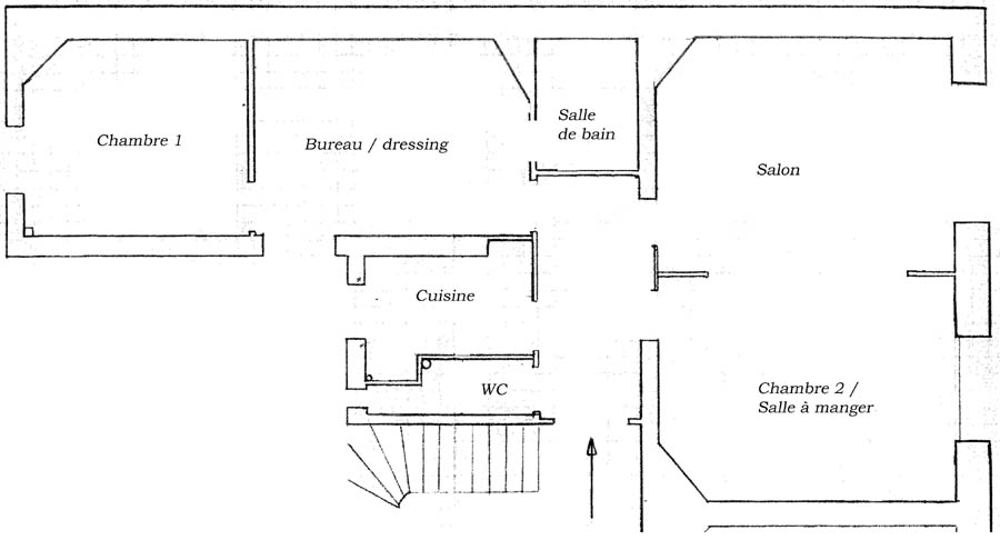 Plan de l'appartement avec zones cliquables